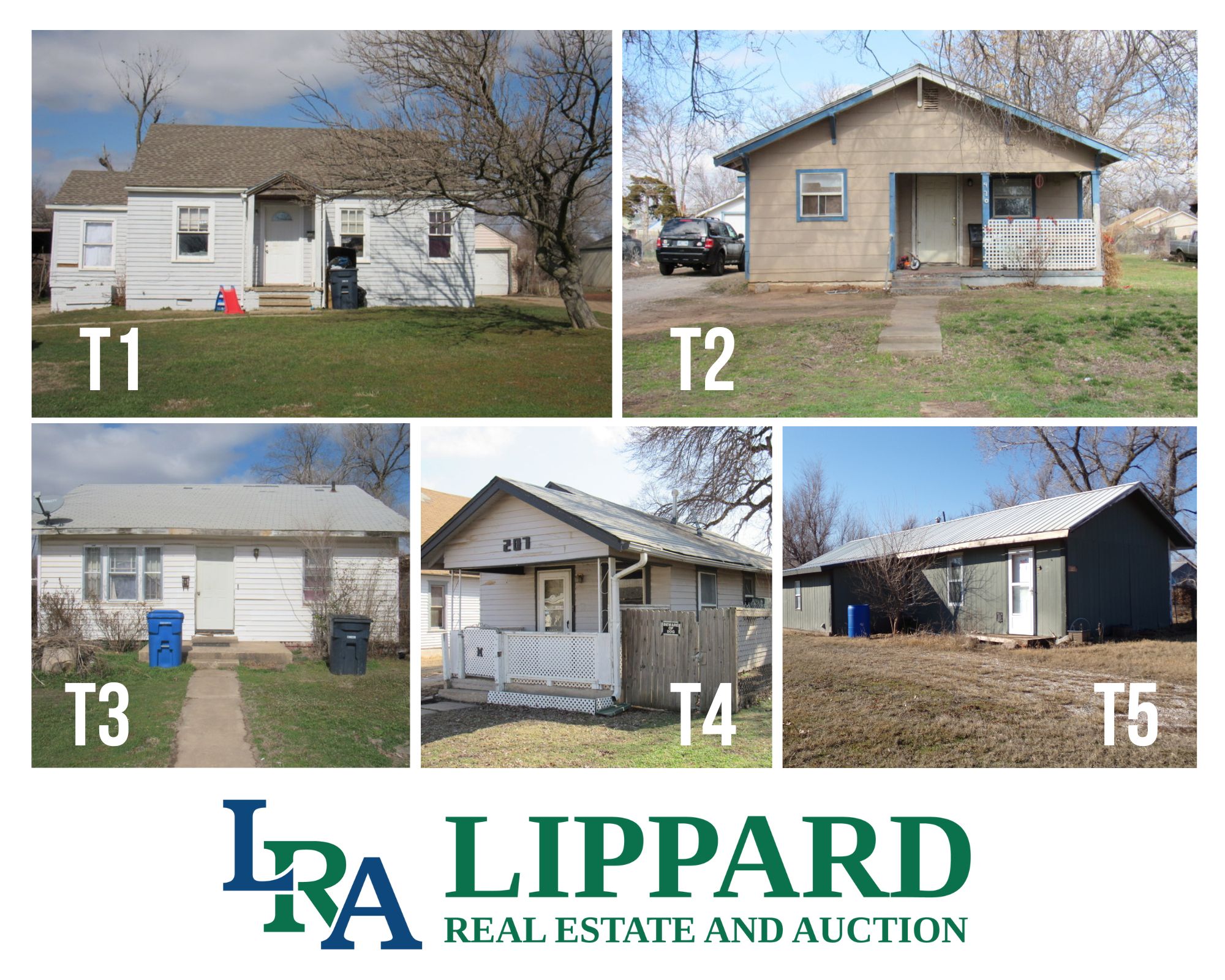 3/27 5 INVESTMENT PROPRTIES * ENID * GARBER OKLAHOMA Lippard Real Estate and Auction