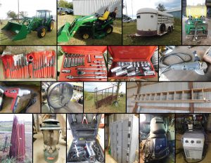 10/18 Tractors – Mowers- Stock Trailer – Mist Sprayer – Shop Tools- Hand Tools – Scrap Iron – Welders – Shop Benches – Collectibles