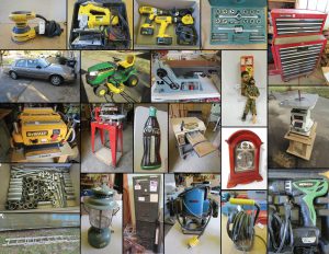 12/11 Woodworking Tools – Wood – Shop Misc – Furniture – Vehicles – Trailers – Mower – Collectibles