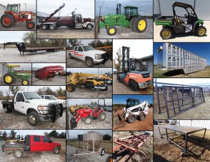 12/11 Roll Off Truck – Forklift – Feed Pick ups – Pipe – Trailers – Tractors – Mowers