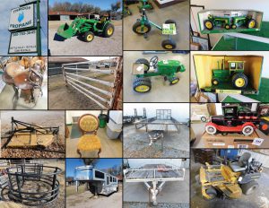 1/7 Tractor- Trailers – Snap On – Shop Equip – Mowers – Shelving – Hyd Lift – Gator – Saddles – Round Pens – John Deere Toys – Ertl Banks – John Deere parts