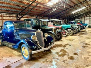 5/28 Collectible Cars * Harley Davidsons * Austin Taxi * 34 Ford Coupe 78 Stutz * Briscoe Cyclops (RARE!) * Model T’s * 46 Harley Knucklehead