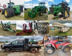 5/21 Pick ups – Tractors – Swather – Sprayer – Trailers – Grain Drill – ATV – Baler
