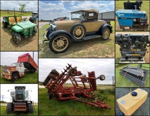 6/30 Ford Model A -Grain Trucks – Tillage – Yard Tools – Pick ups – Dump Truck