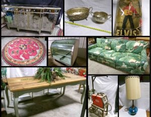 8/10 Farmhouse Table – Mid Century Items – Home Décor – Collectibles – Antiques- Welder – Furniture – Commercial Refrigerator – Boutique Display Cases – Barbie’s – Rugs