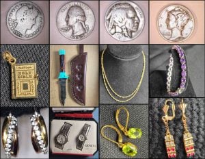 10/28 US Coins – Wheat Pennies – Proof Sets – Knives – Watches- Jewelry