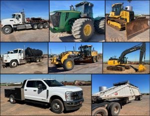 12/18 Yellow Iron – Dozers – Backhoes – Motor Grader – Belly Dumps – Trailers – Tractors – Heavy Haul – Excavators – Trucks – Scrapers – Fairview OK