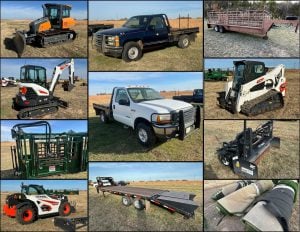 12/16 Dozer – Trailers – Turf – Skid Steers – Skid Attachments – Tele Handler – Excavator – Trucks – Cattle Equip
