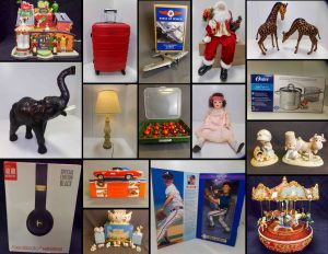 3/10 Precious Moments – Sports – Dolls- Die Cast Banks – Lamps – Kitchen – Entertaining Servers – Safari Animals – Decor – Bowflex – Appliance- Beats Dr Dre