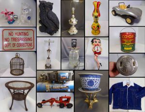 4/12 Vintage & Antiques – Signage – Ash Trays – Tupperware – Oil Cans – Toys – Tools & Auto Parts – Wood Crates – Levi’s – Trucker – Jackets