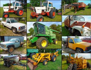 5/4 7720 JD TITAN 2 COMBINE’S – TILLAGE – TRAILERS – PICK UPS – TRACTORS – JD PLANTERS-MILLER WELDER