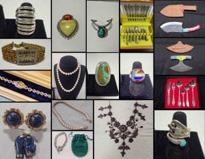 6/2 Excellent Jewelry Collection from Two Estates Turquoise – Native – Cloisonne – Diamonds- Pearls- Gold – Sterling – Cocktail Rings – Watches- Garnets