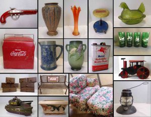 6/14 Salted Glazed Pottery – Model Kits – Furniture – Ceramic Call Pockets – Chalkware – Black Americana – Stoneware – Swung Glass – Planters – Coca Cola – Park Bench