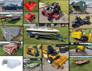 6/21 Boats-Mowers- Skid Steer Attachments-Trailers- Grain Truck- Motorcycle