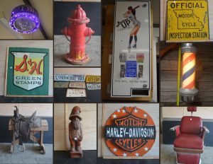 7/15 Advertising / Street Signs – Barber Chair/Pole – Diecast – Harley Davidson – Baseball Memorabilia – Yard Art – Man Cave