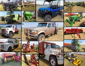 8/26 Tractors – Brillion Drill – Tillage – Boat – Trucks – Trailers – Kawasaki Side by Side – Fertilizer Tanks – Round Baler- Square – JD Utility Tractor – Grain Cart