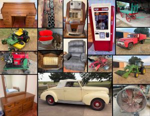 9/14 1939 Ford Deluxe Convertible – JD 2555 Tractor w/Loader – Ford F-600 Single Axle Truck – Lincoln Ranger 8 Welder – Ford 4000 Tractor w/Loader – Tools – Woodworking – Shop Items – Household