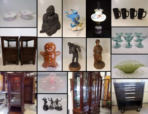 10/12 Glassware – Figurines – Decor – Furniture – Dishes – Tupperware – DVDs – Collectibles – Storage Tubs