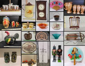 11/9 Implement Seats – Ceiling Ins – Water Sprinkler Collection – Monterrey Western Ware – Holiday Decor – Model T Wrenches – Knox Glasses -Glassware – Tea Cups – Quilting Fabrics – Porcelain Dolls – Hand Held Fans